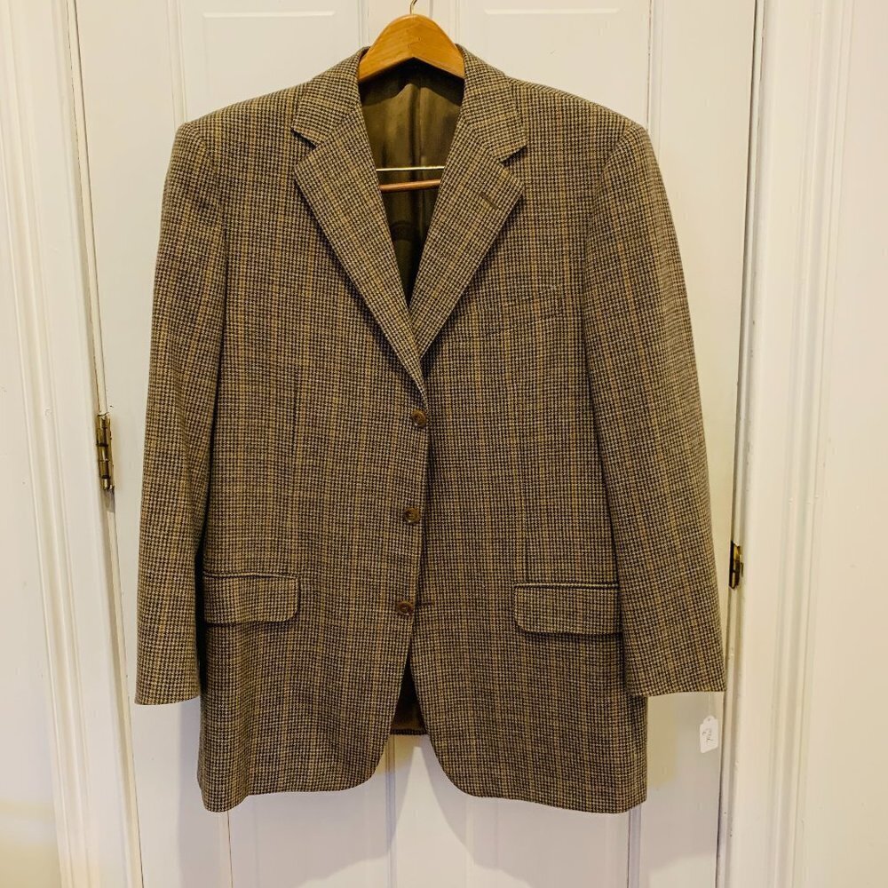 Ermenegildo Zegna Trofeo Tweed Wool Blend EU 54 Sport Coat Blazer Size Large